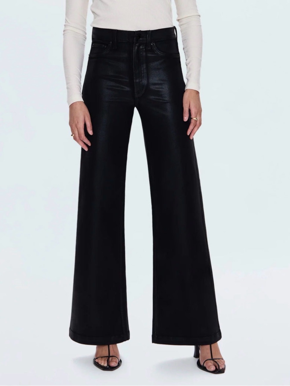 NWT Pistola Lana Coated Noir High Rise Ultra Wide Jeans Size 27